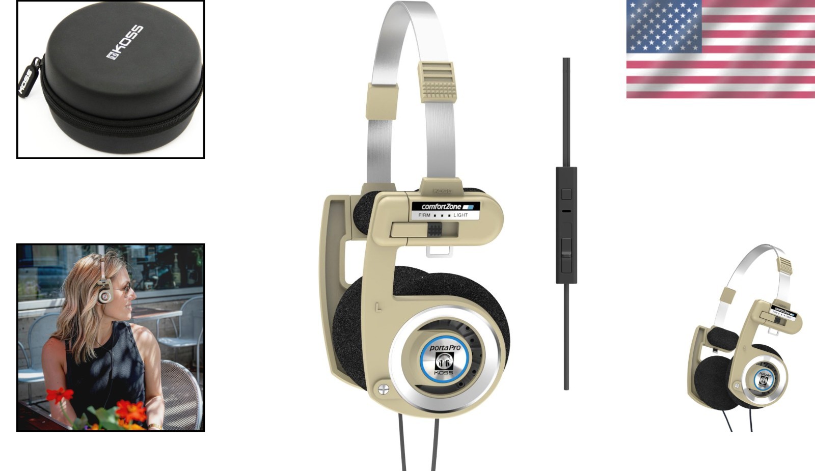 Limited Edition Retro On-Ear Headphones with In-Line Microphone & Carry Case