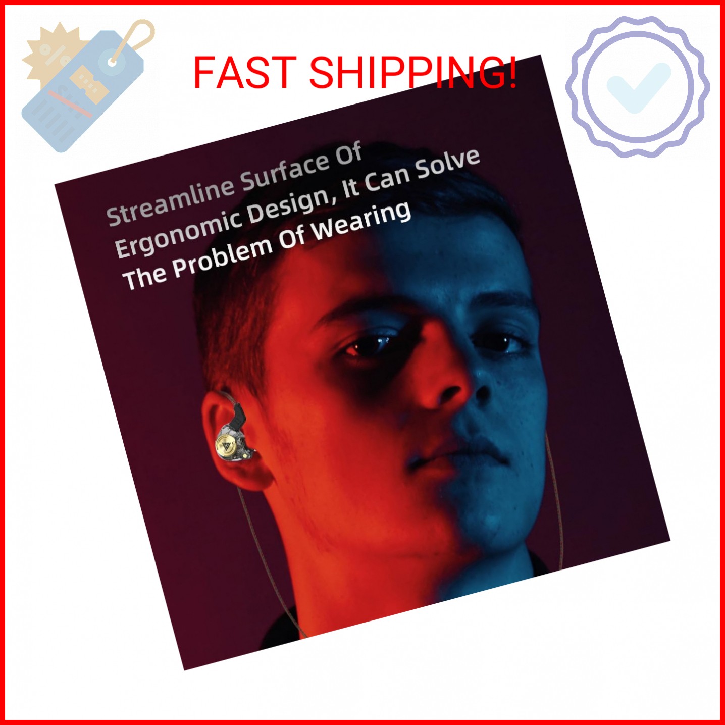 Yeabomy Wired Gaming Earbuds, Ak3file in Ear Monitors, Deep Bass Sound Wired Ear
