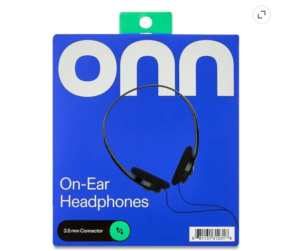 ONN On-Ear Headphones with 3.5mm Jack Adjustable headband *BRAND NEW*