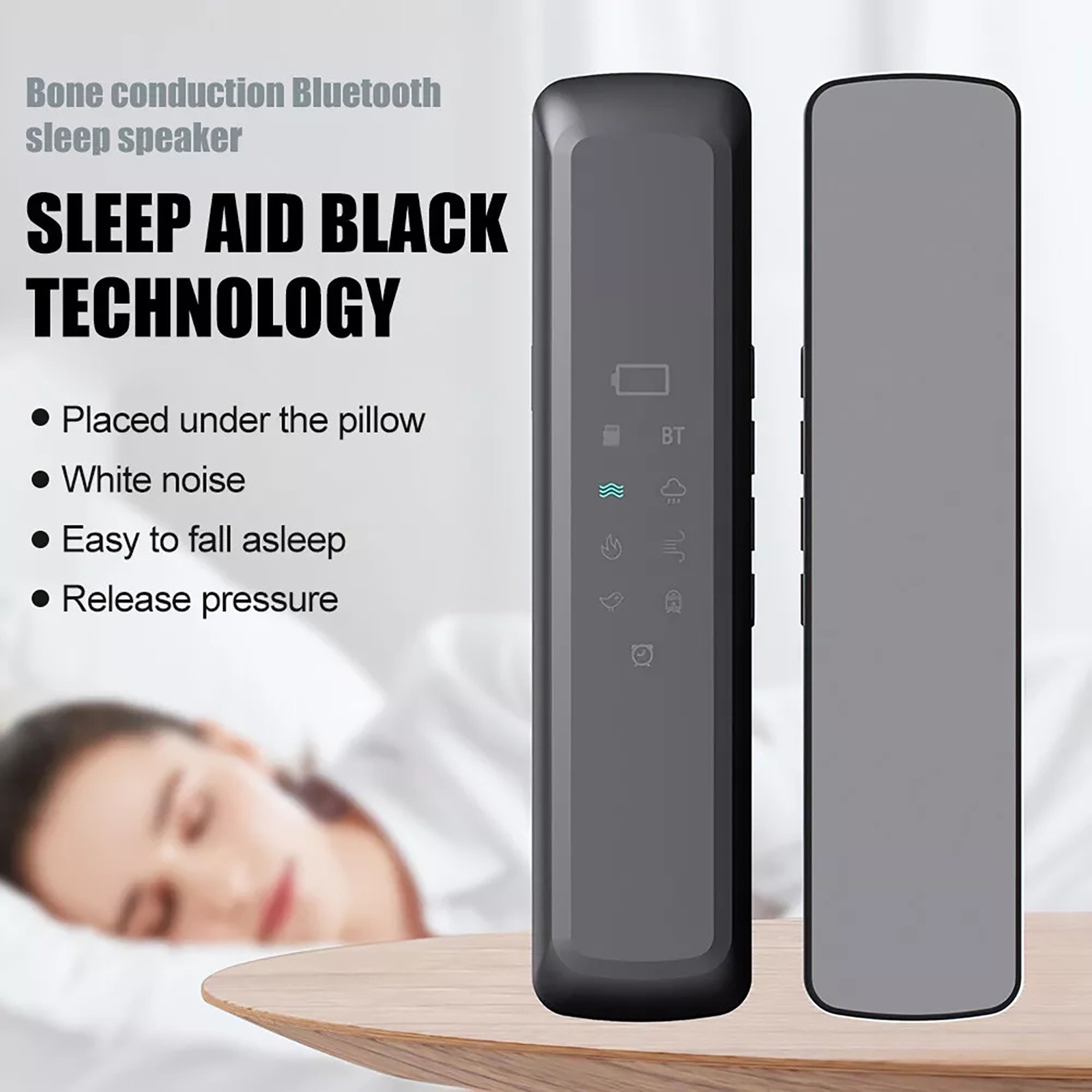 New Travel Rechargeable Bone Conduction Sound Box Under Pillow Speaker