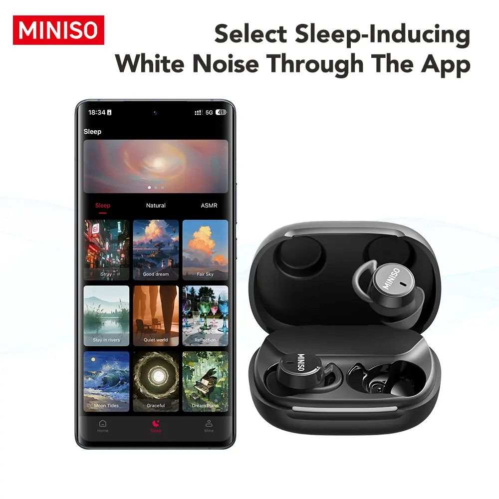 MINISO MS217 Wireless Earbuds Bluetooth 6.0 Headphones, Sleep Earbuds, Waterproo