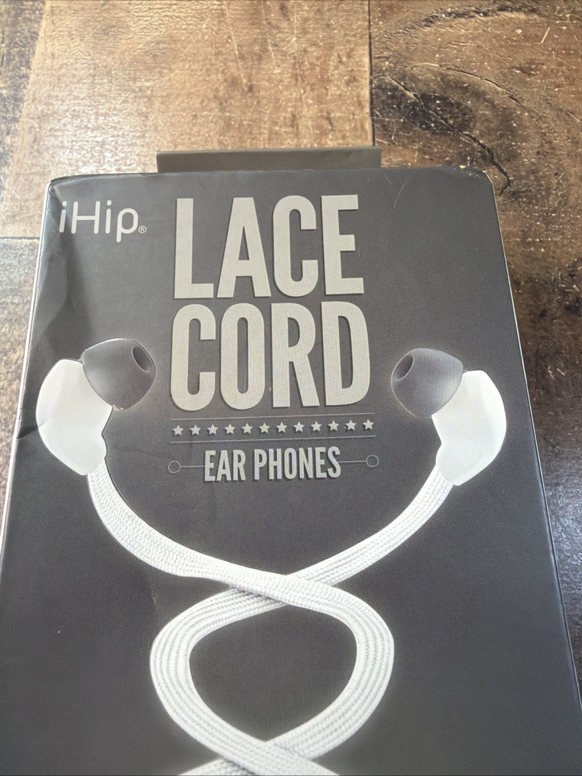 NEW iHip Lace Cord Earbuds White Tangle-Free Shoelace Style In-Ear Headphones