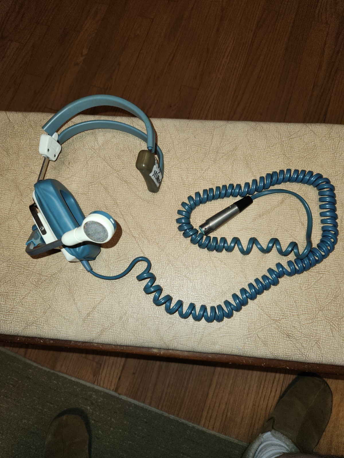 Vintage Clear-Com Series II Headset – White, Blue and Gray