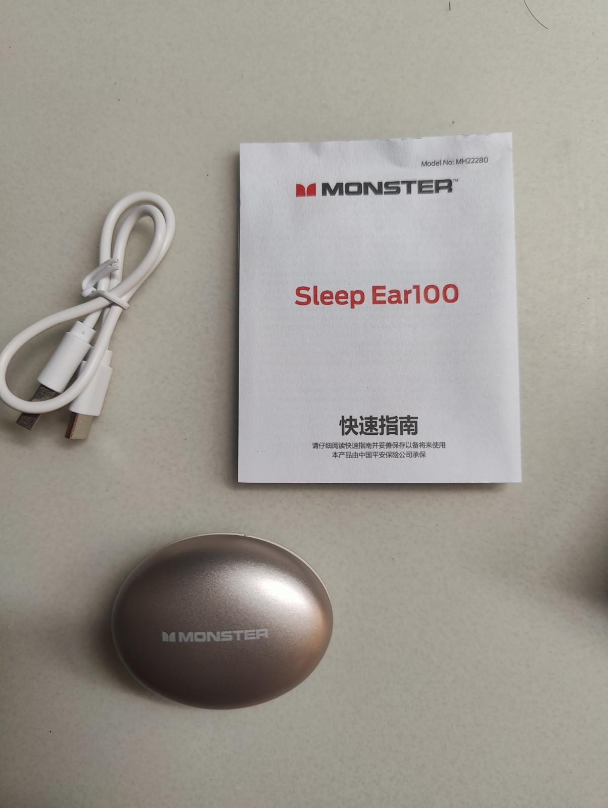 Monster Sleep Ear100 Ear Buds, Mini Sleep Headphones, White