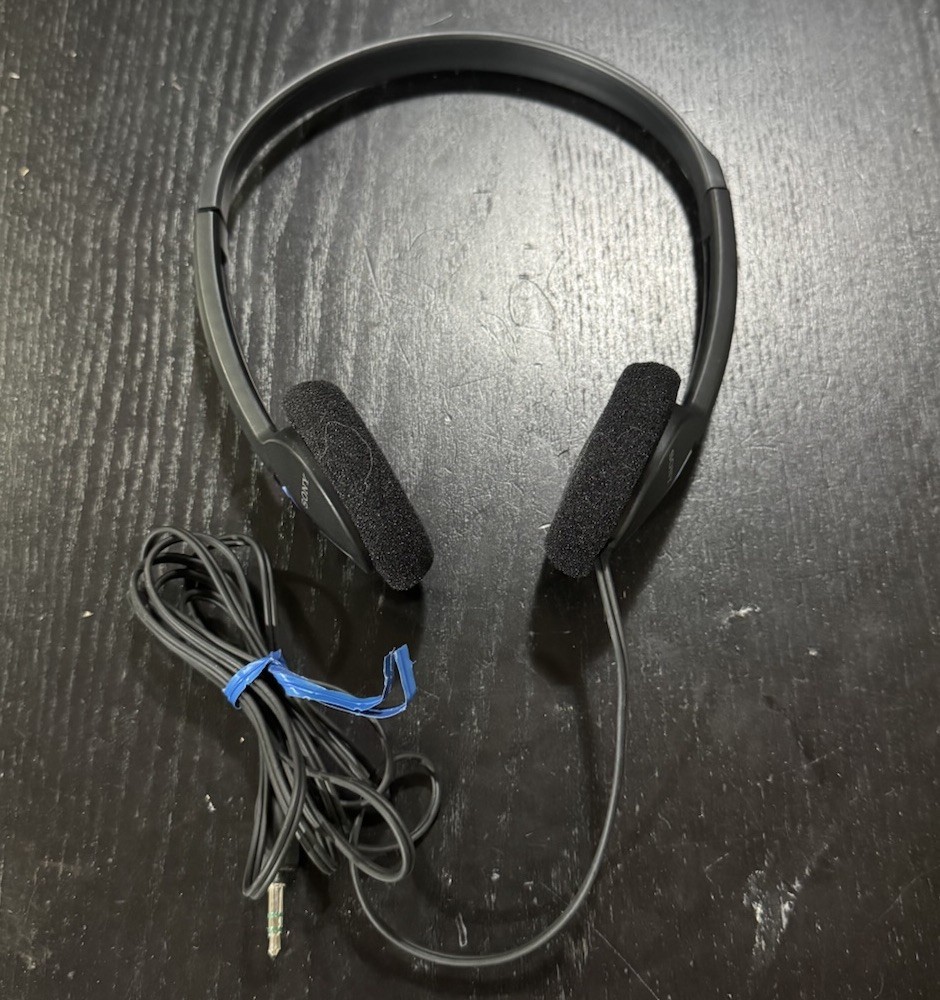 Sony Walkman Headphones MDR-210 Vintage On Ear Wired Black Tested & Working OEM
