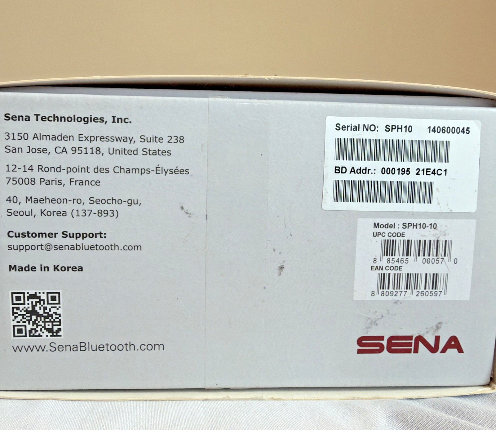 Sena SPH10 Outdoor Sports Bluetooth Stereo Headset & Intercom Damaged