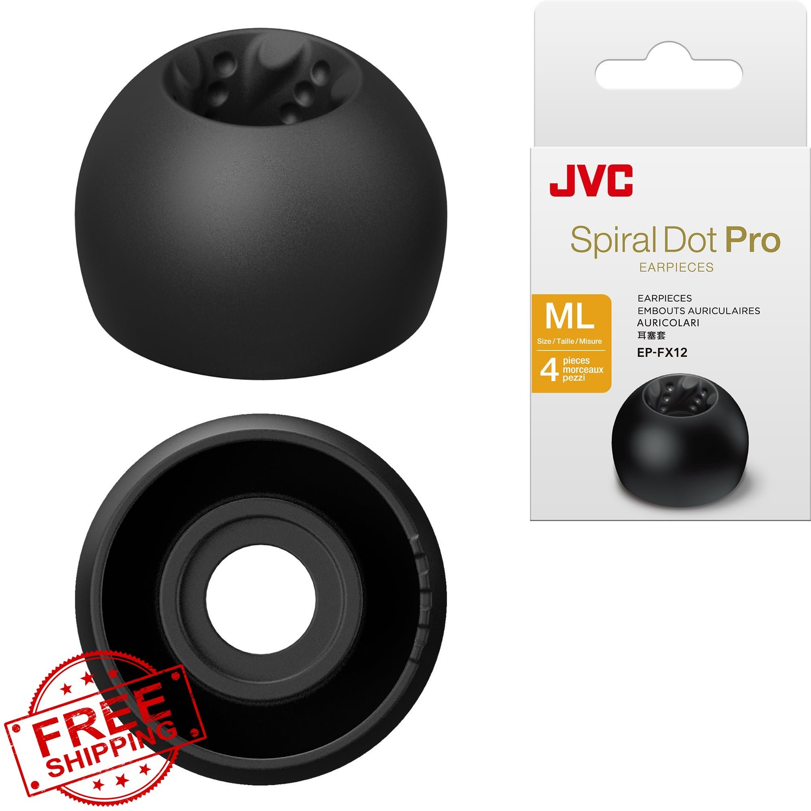 JVC EPFX12 Spiral Dot Pro Ear Tips ML 13mm 2 Set