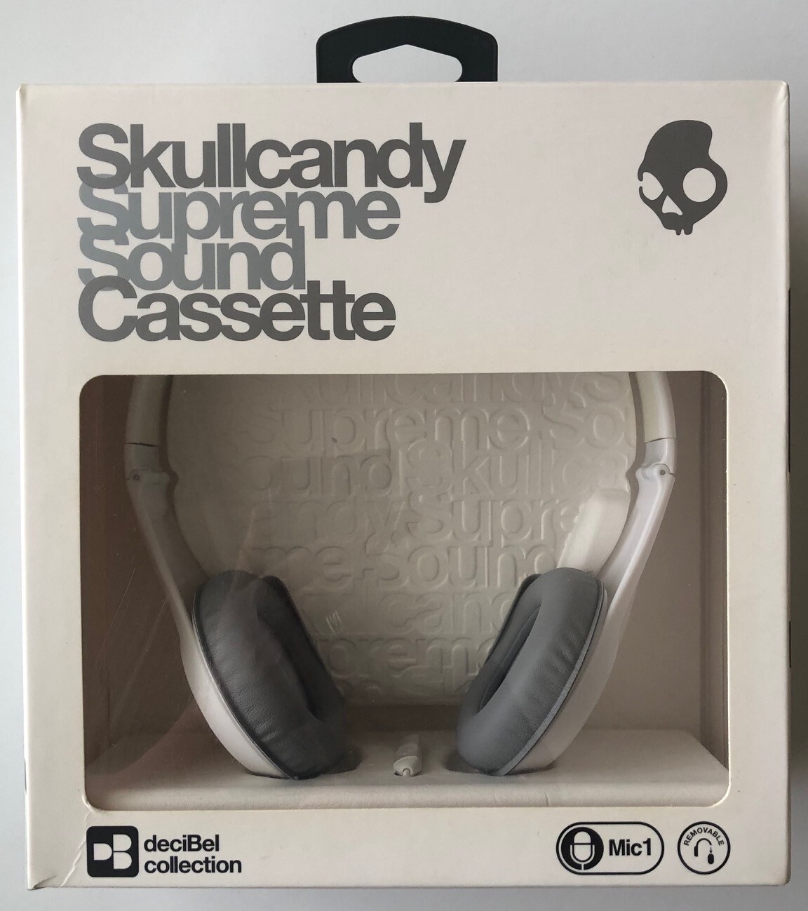 Skullcandy Cassette Headphones with Mic White and Grey