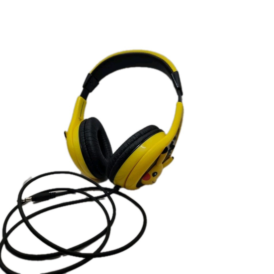 2018 Pokemon Pikachu Kids Wired Headphones Volume Control PK-140 Tested Works