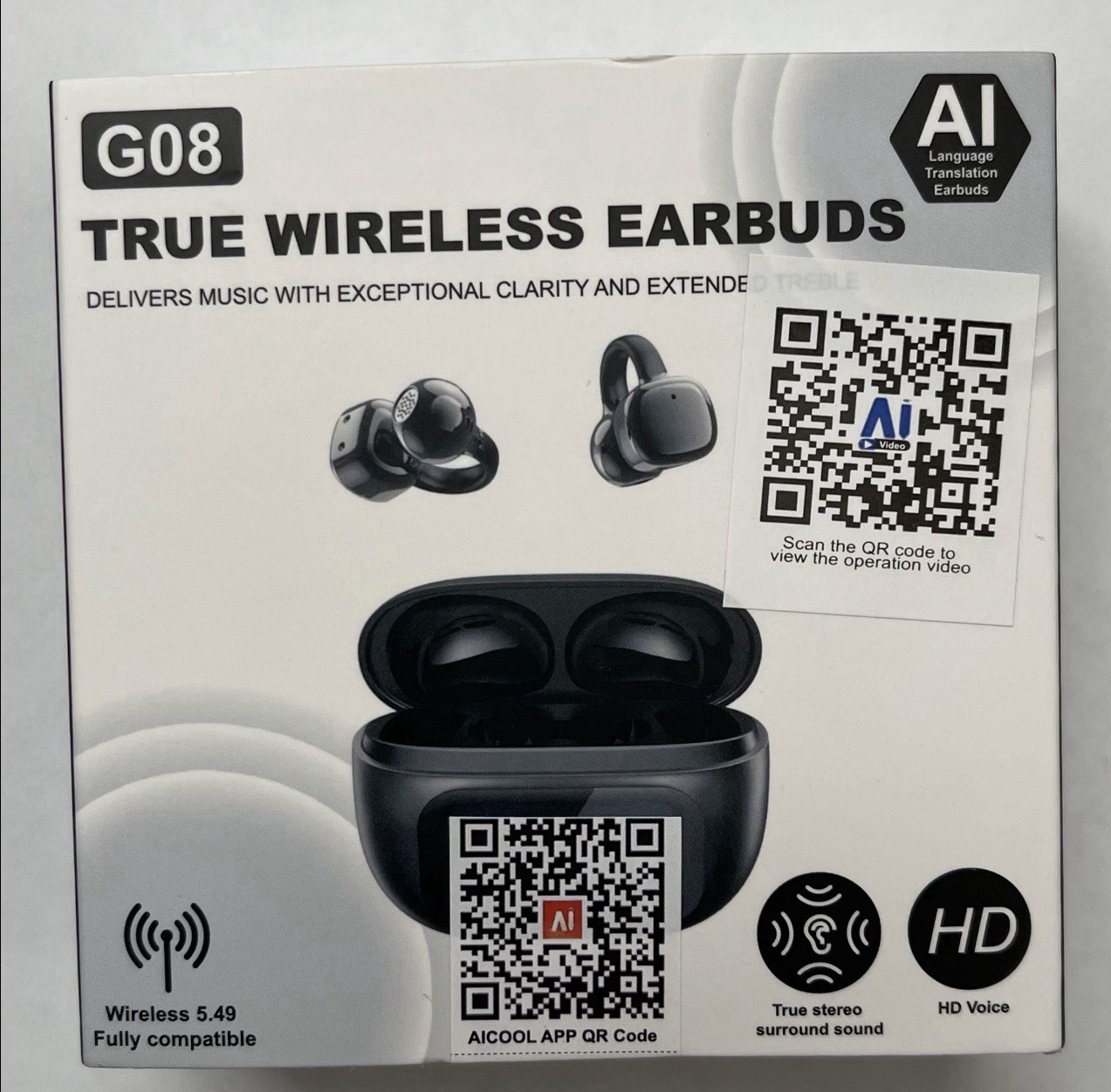 AI Translation Earbuds G08 144 Language Real Time Translator iOS Android New
