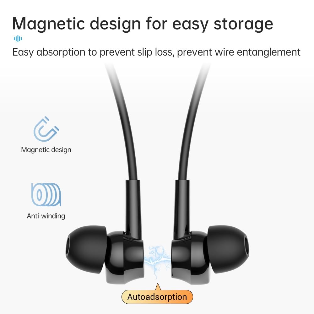 LANDIBO Sports Bluetooth Headphones, 25 Hours Play time, 6.0 Wireless Black