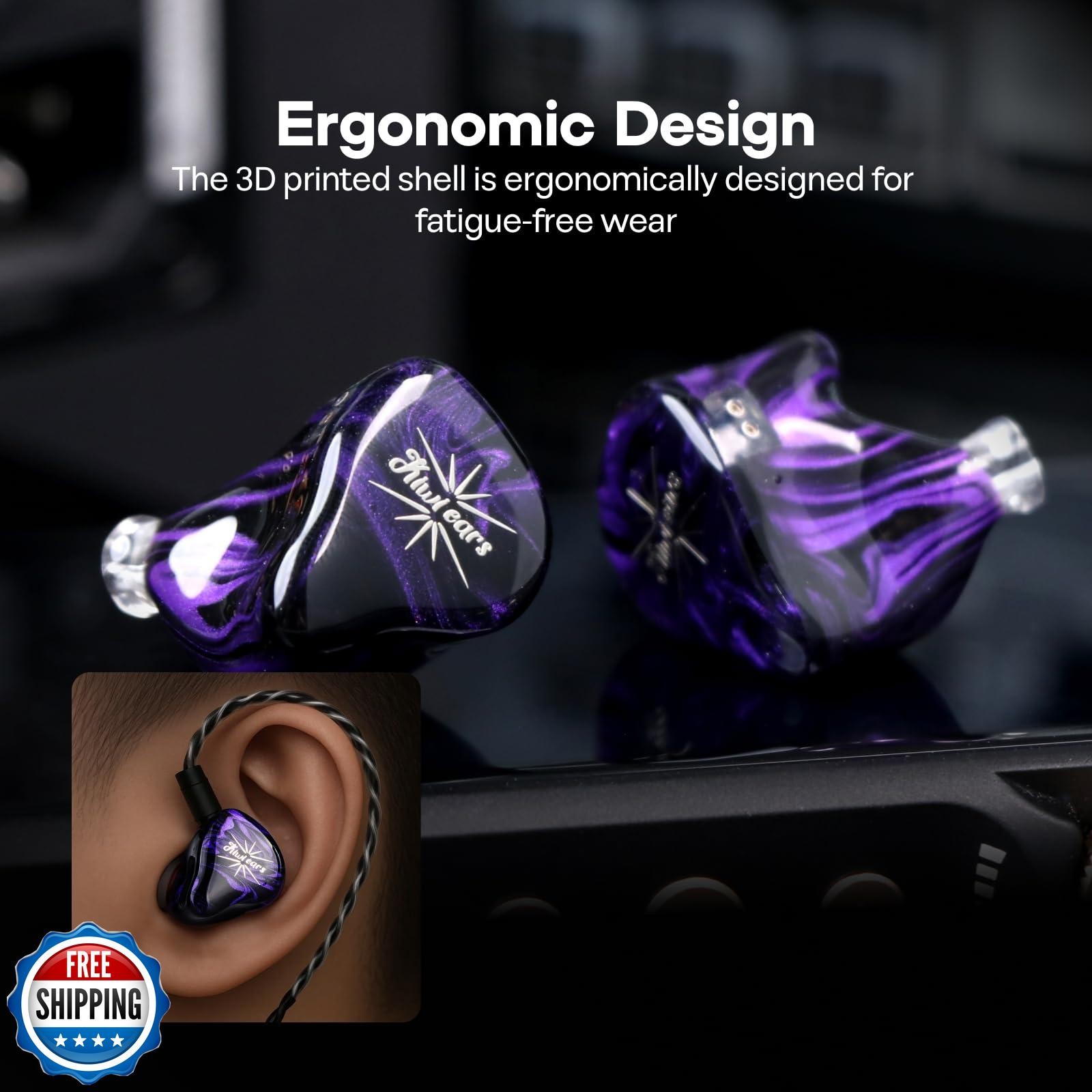 Linsoul Kiwi Ears Quartet 2DD+2BA Hybrid In-Ear Monitor, HiFi Earphones with