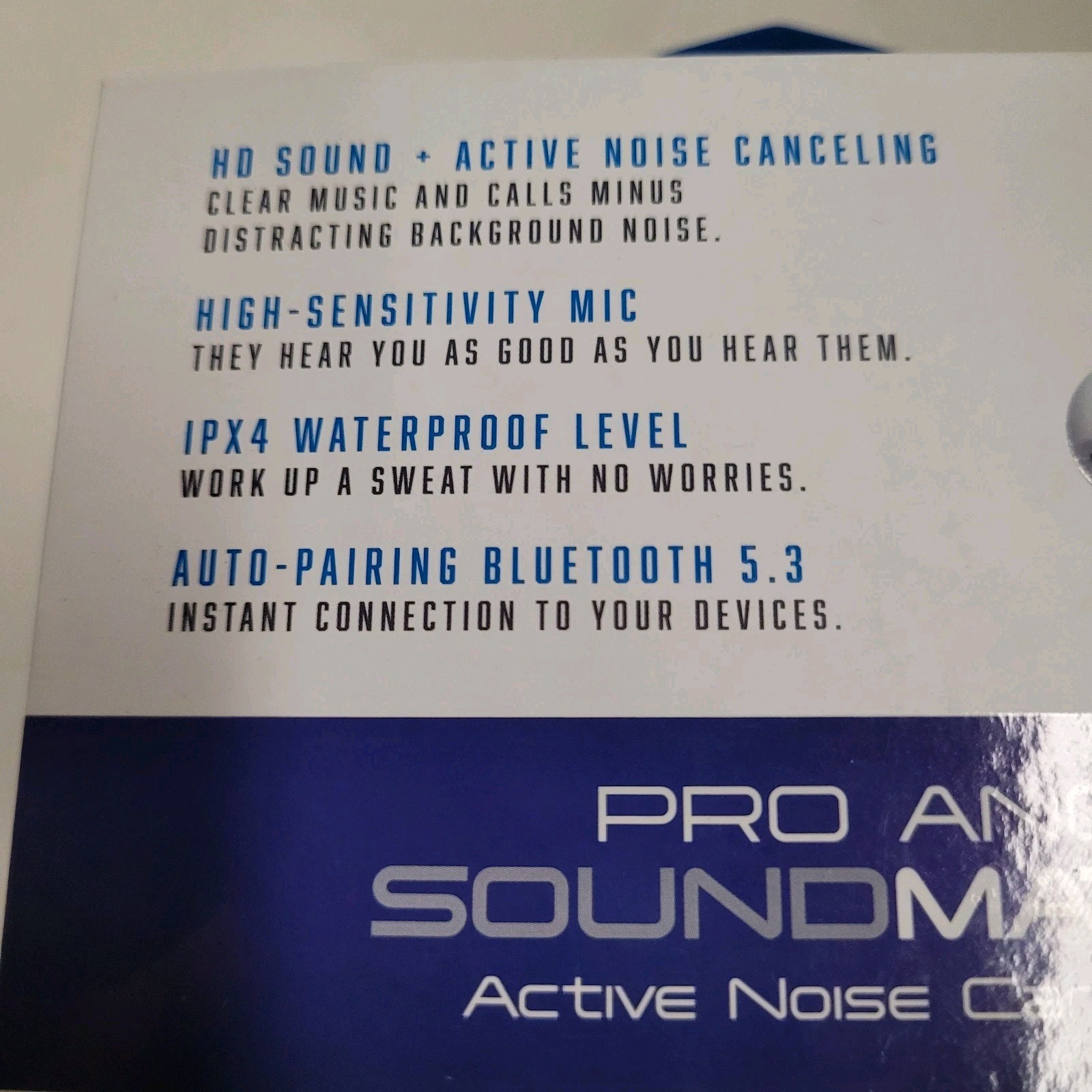 Pro Anc Sound Mates Wireless Earbuds Noise Canceling, Bluetooth 5.3, Unopened