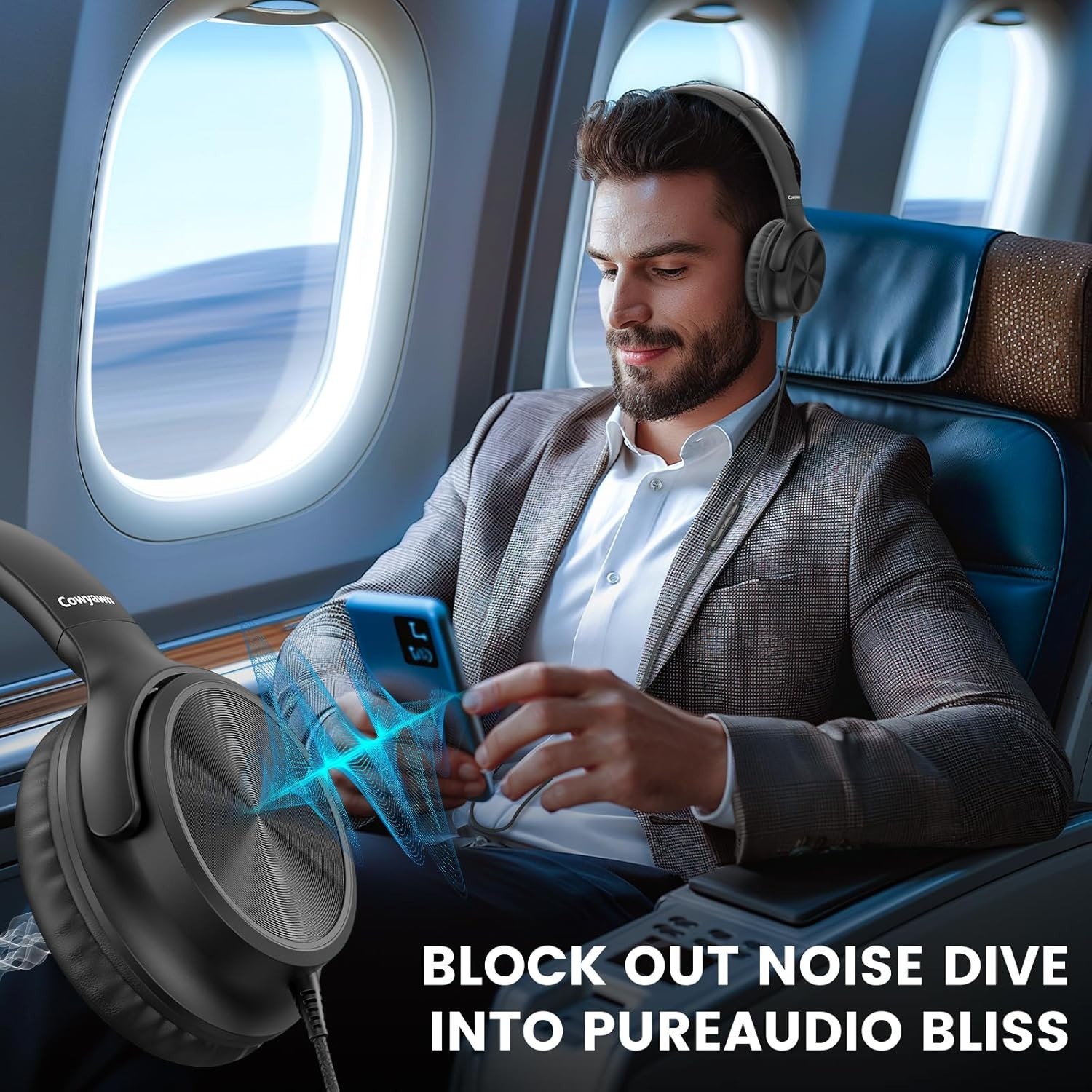 Lightweight USB C Over Ear Headphones with Noise Isolation – Perfect for Travel