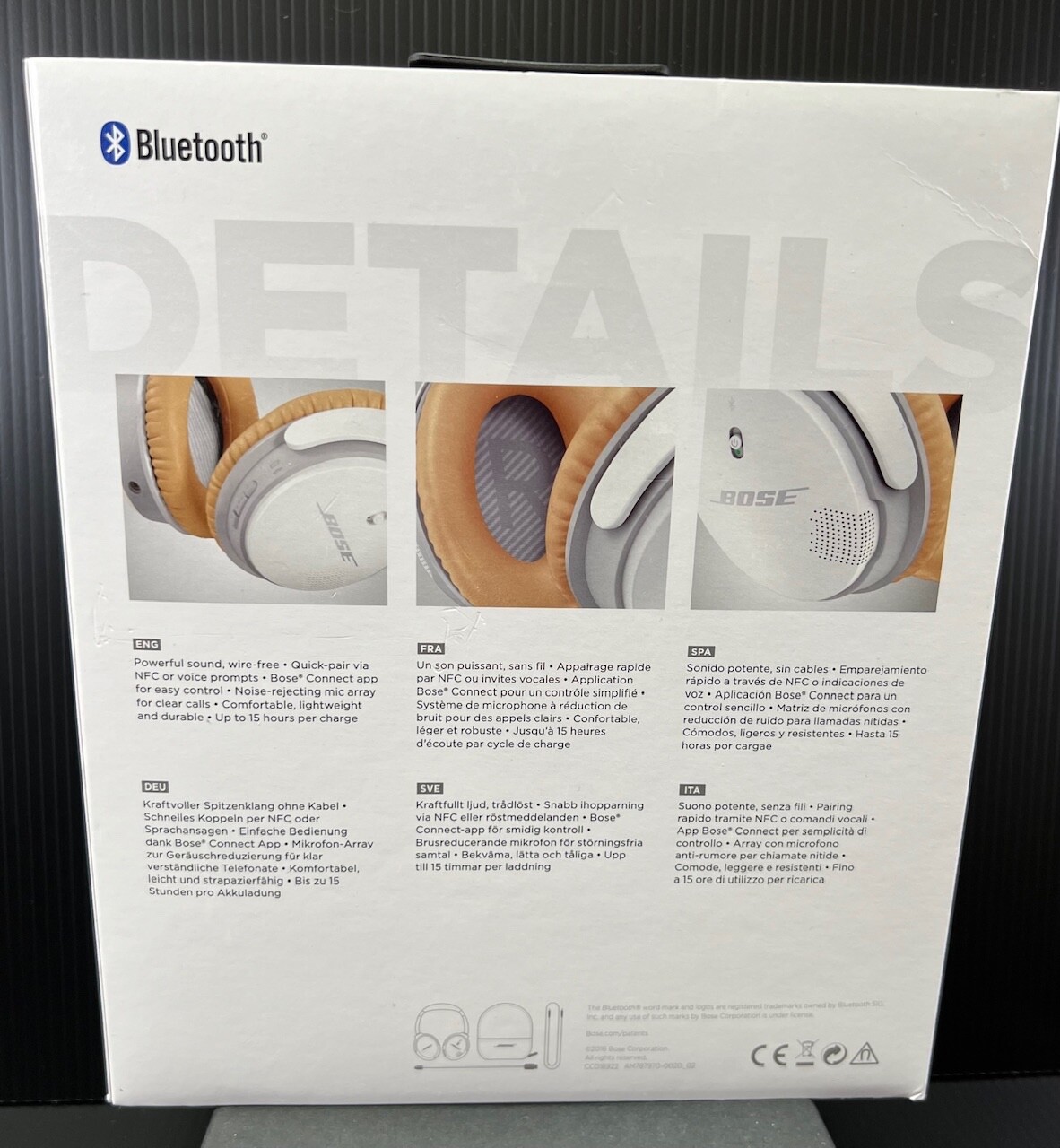 Bose Soundlink II Wireless Bluetooth Headphones Belvedere Vodka logo-New w/case