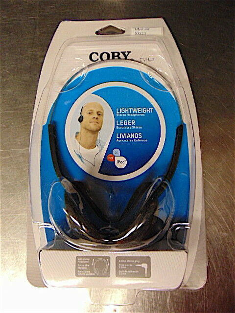 Lot Of 2 Coby CVH47 Lightweight Stereo Headphones Black – NEW – Free Shipping!