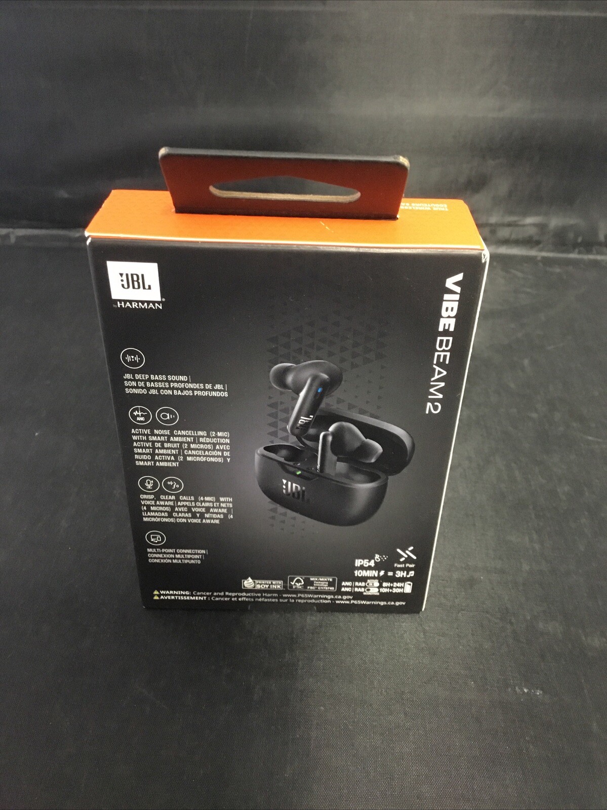 Authentic JBL Vibe Beam 2 Wireless Active Noise Cancelling Earbuds (Black) NEW