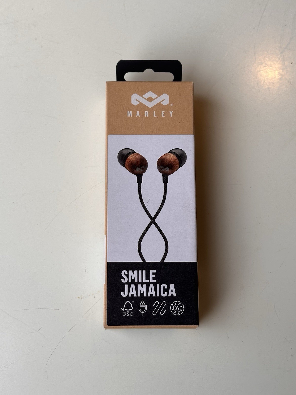 Marley Smile Jamaica Wired Earbud Headphones With Microphone Wooden Brand New￼