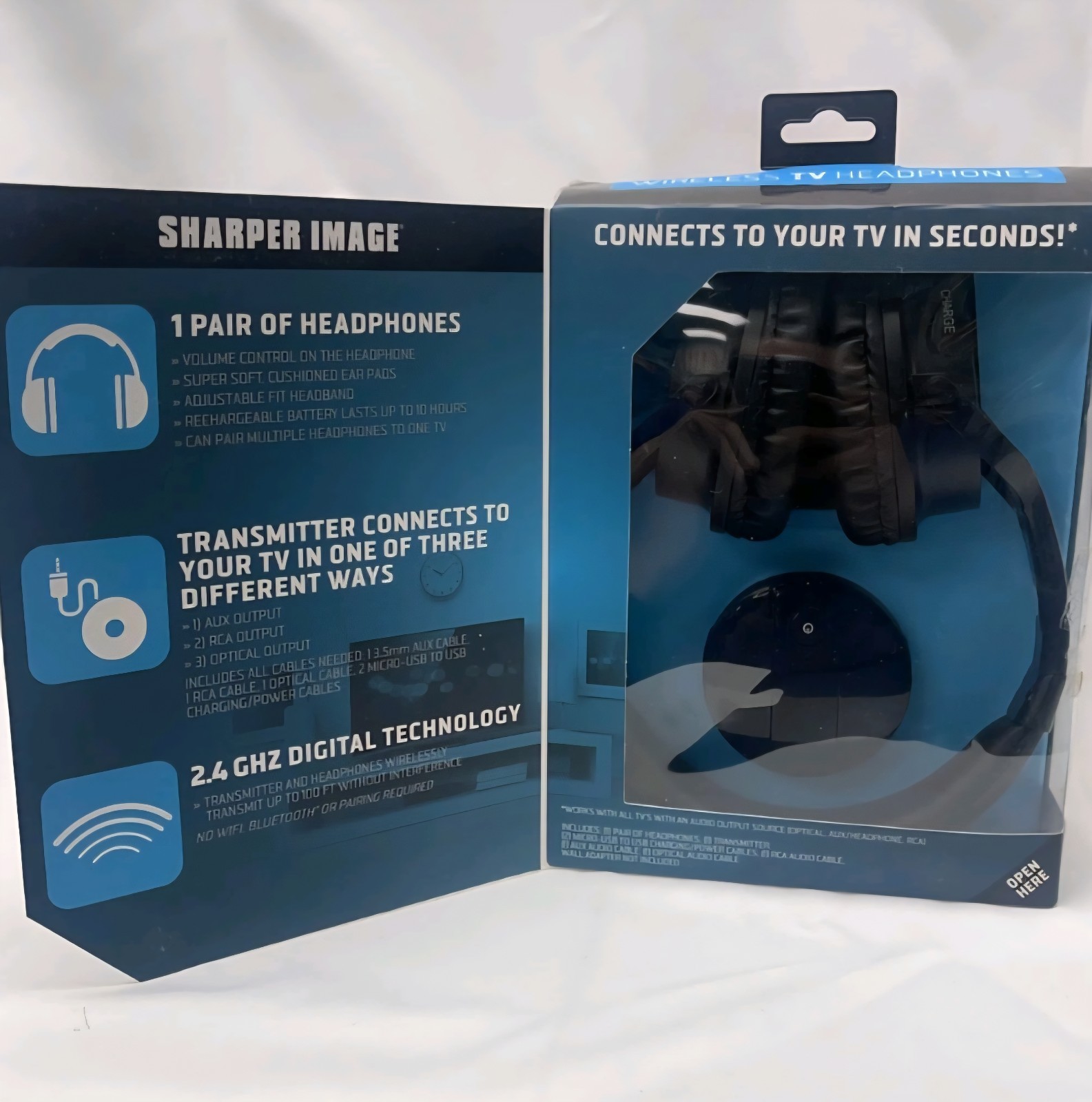 Sharper Image 30603 OWN ZONE Black Wireless TV Headphones