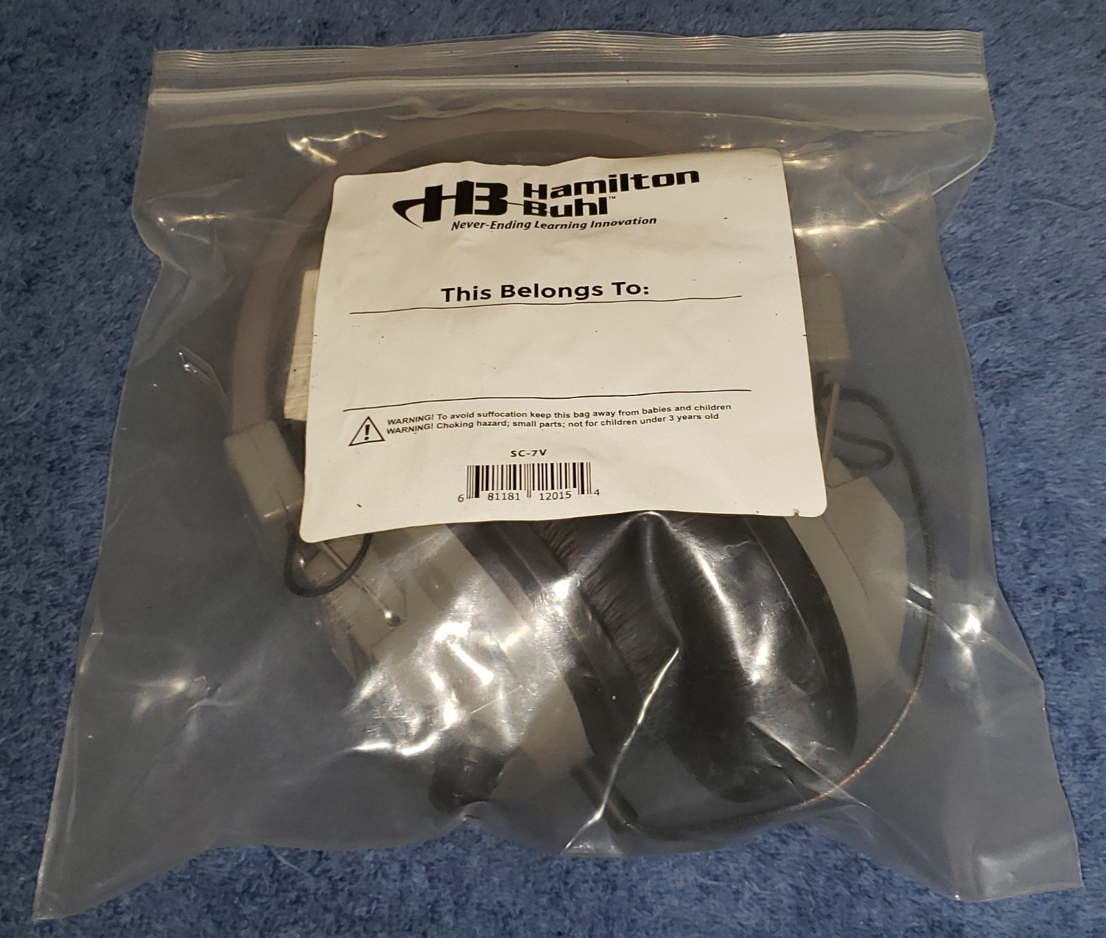 Hamilton Buhl SC-7V 3.5mm TRS Plug Gray Deluxe Headphones with Volume Control