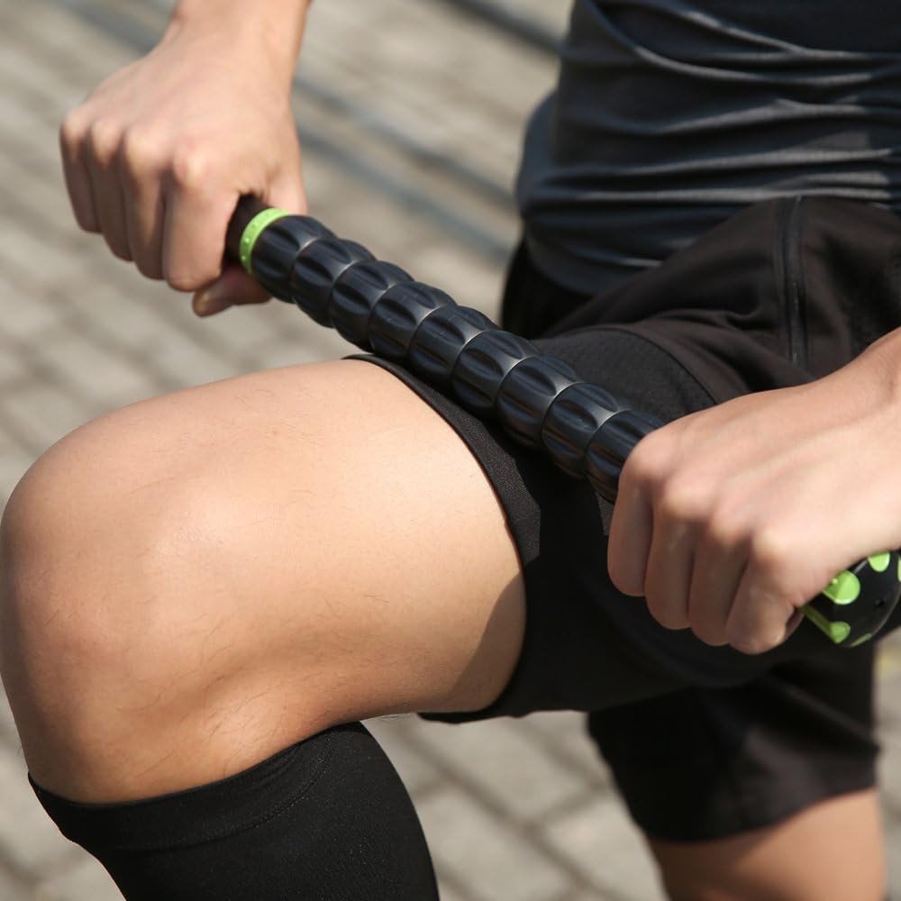 Rodillo De Masaje Muscular Para Atletas Herramientas Masaje Corporal Negro Verde