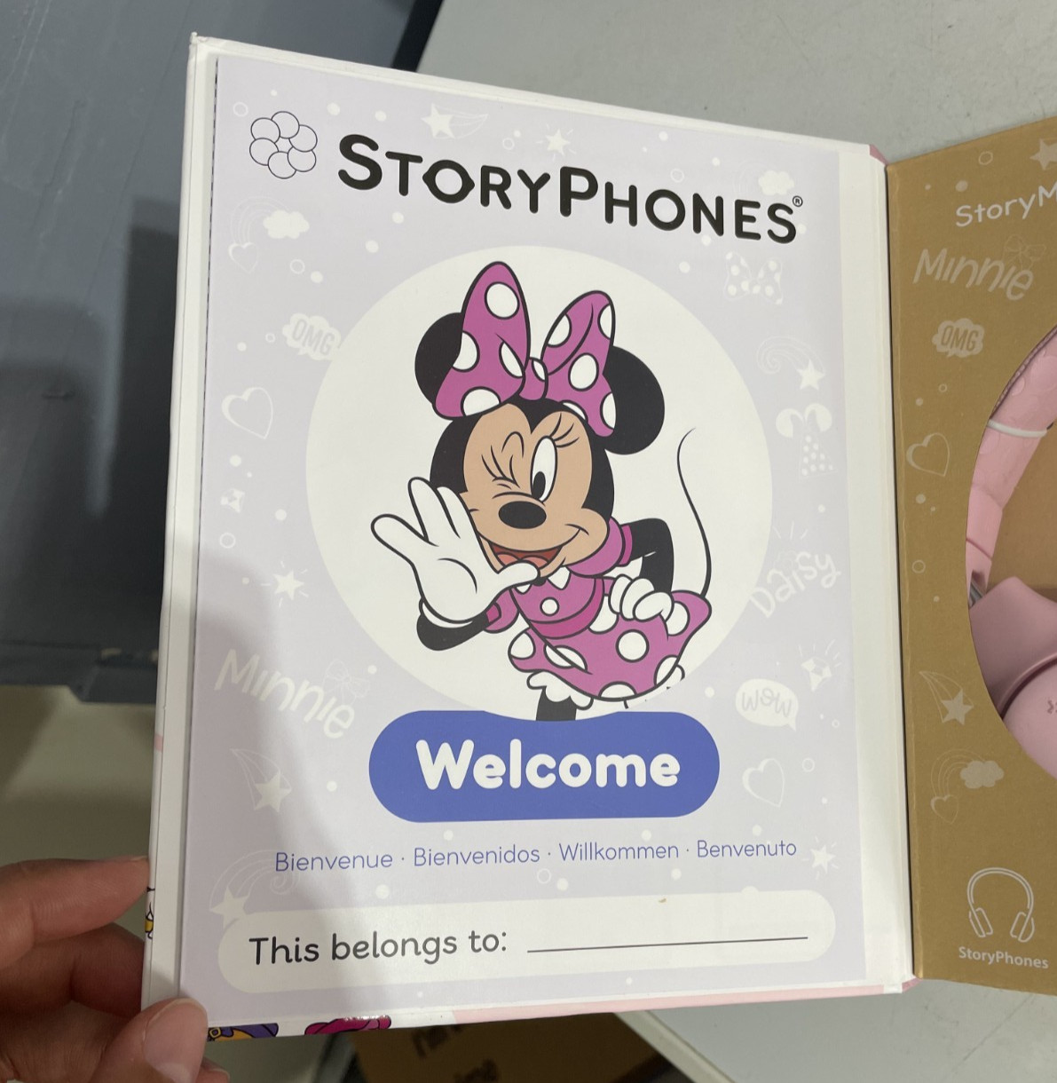 Disney Story Phones Storytelling Headphones for Kids w/ 1 Story Shield Pink