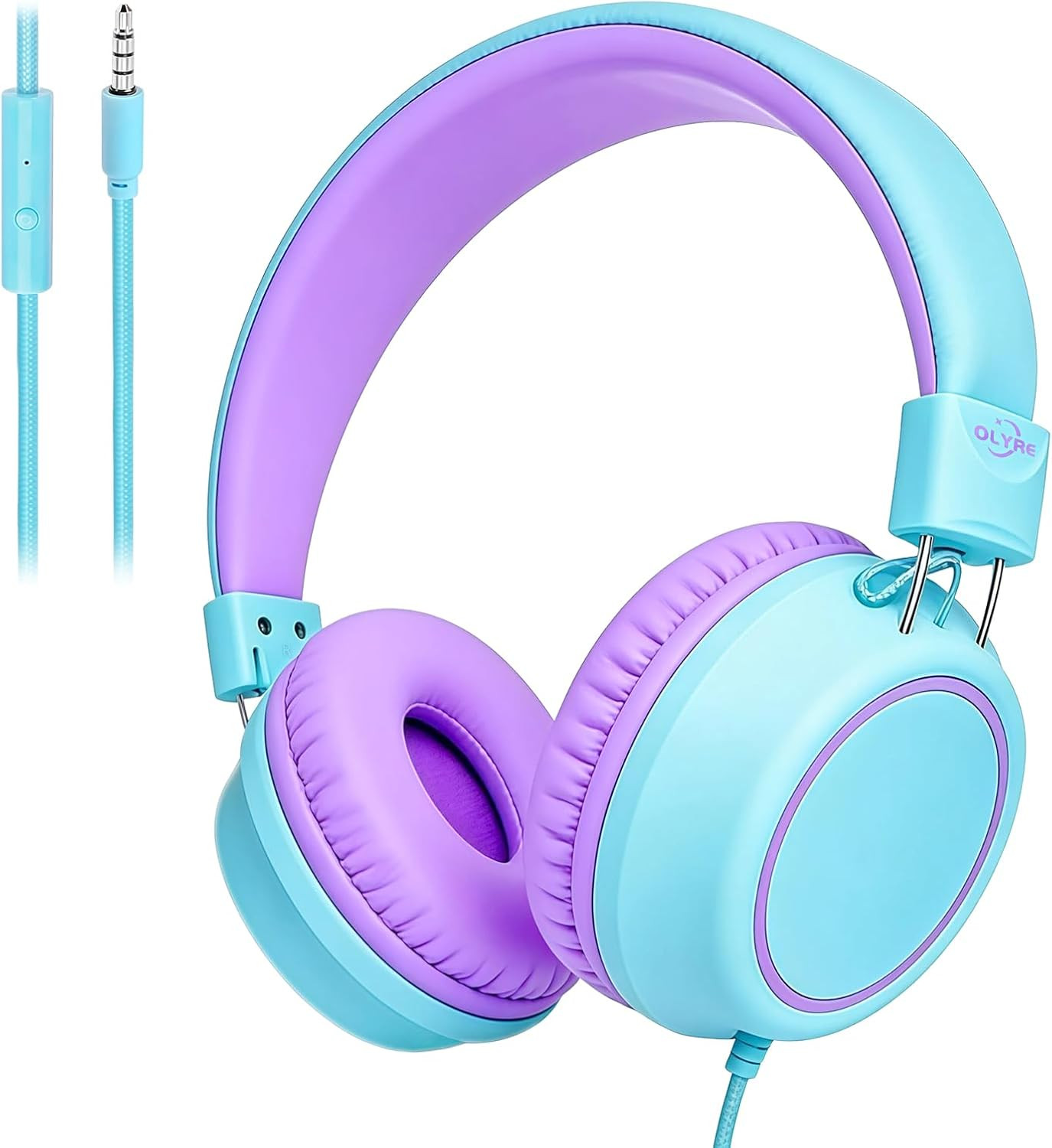 Olyre Kids Headphones, Toddler Headphones with Cord for School Plane Travel, Lig