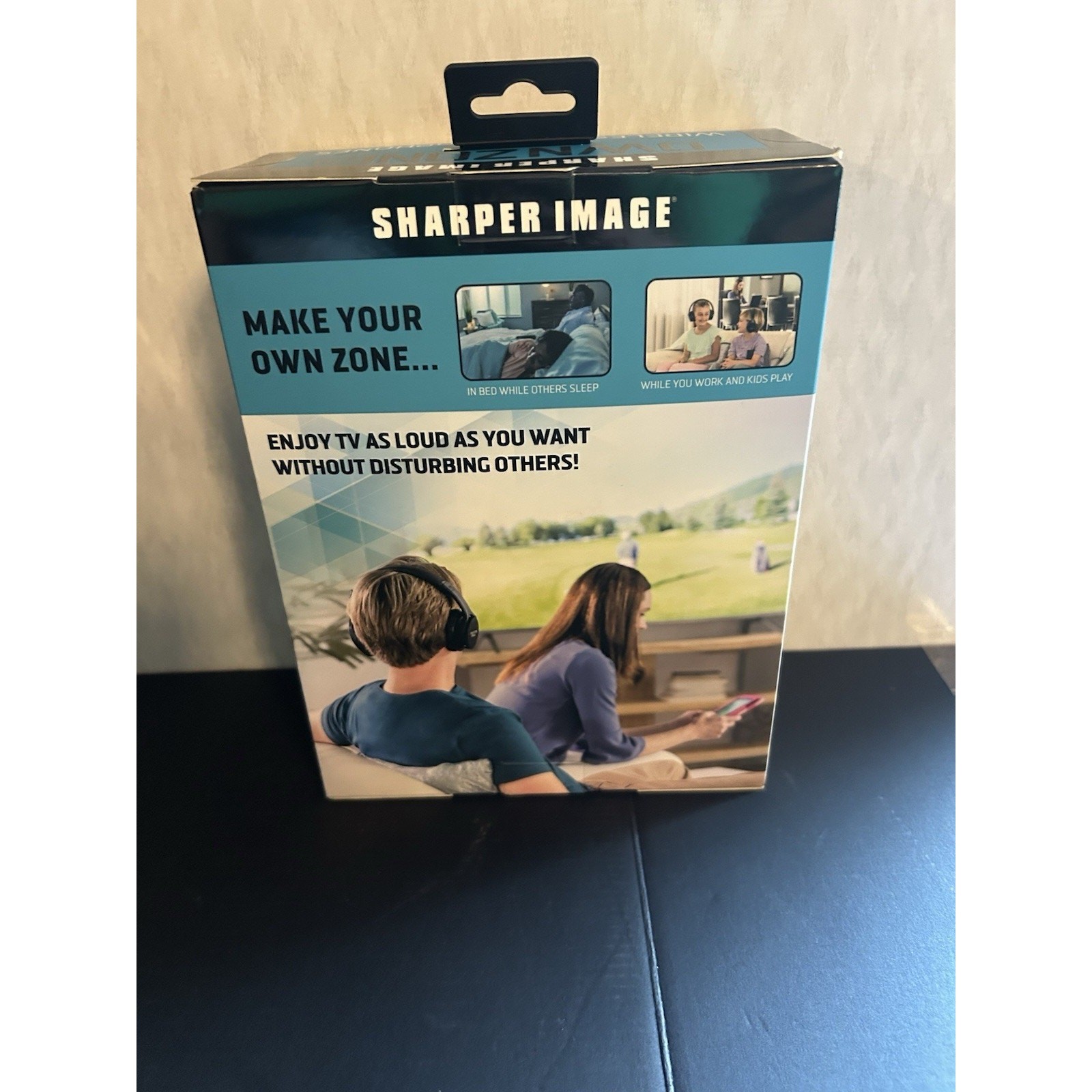 Sharper Image Own Zone Wireless TV Headphones Black, Transmits Up to 100 Ft.