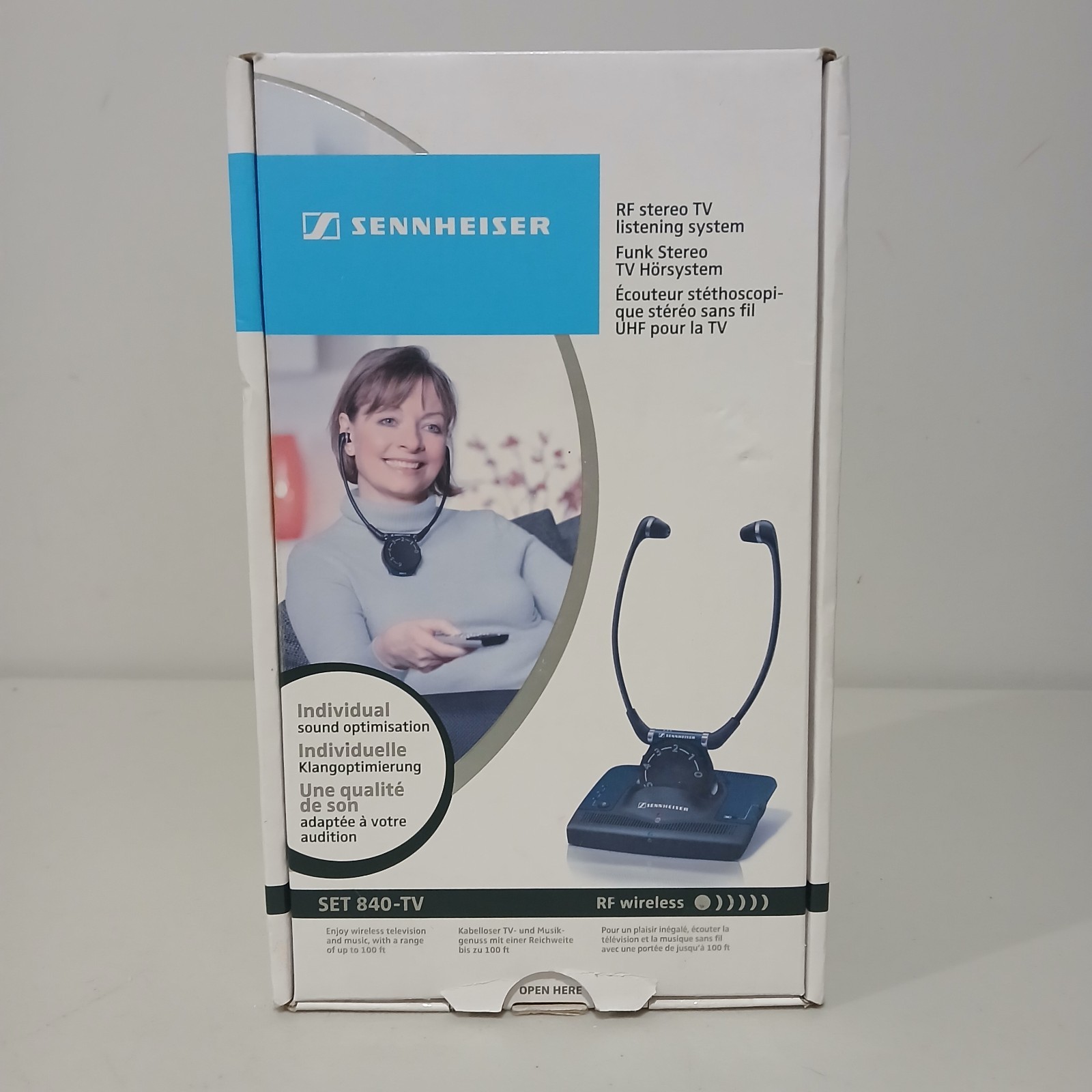 Sennheiser Set 840-TV Wireless RF Stereo TV Listening System TR840 Headset
