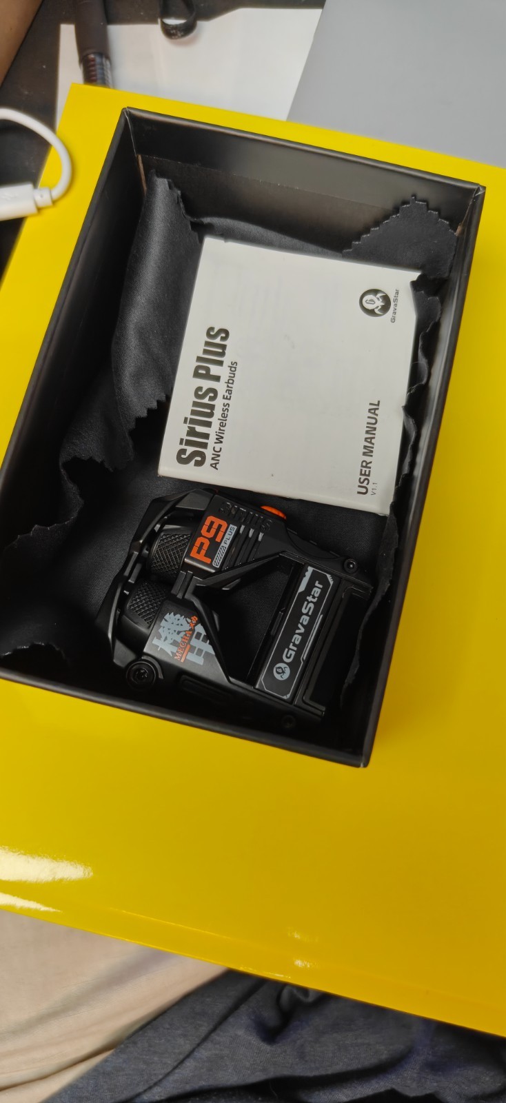 GravaStar Sirius Plus P9 Plus True Wireless ANC Earbuds Black Orange w/ Box