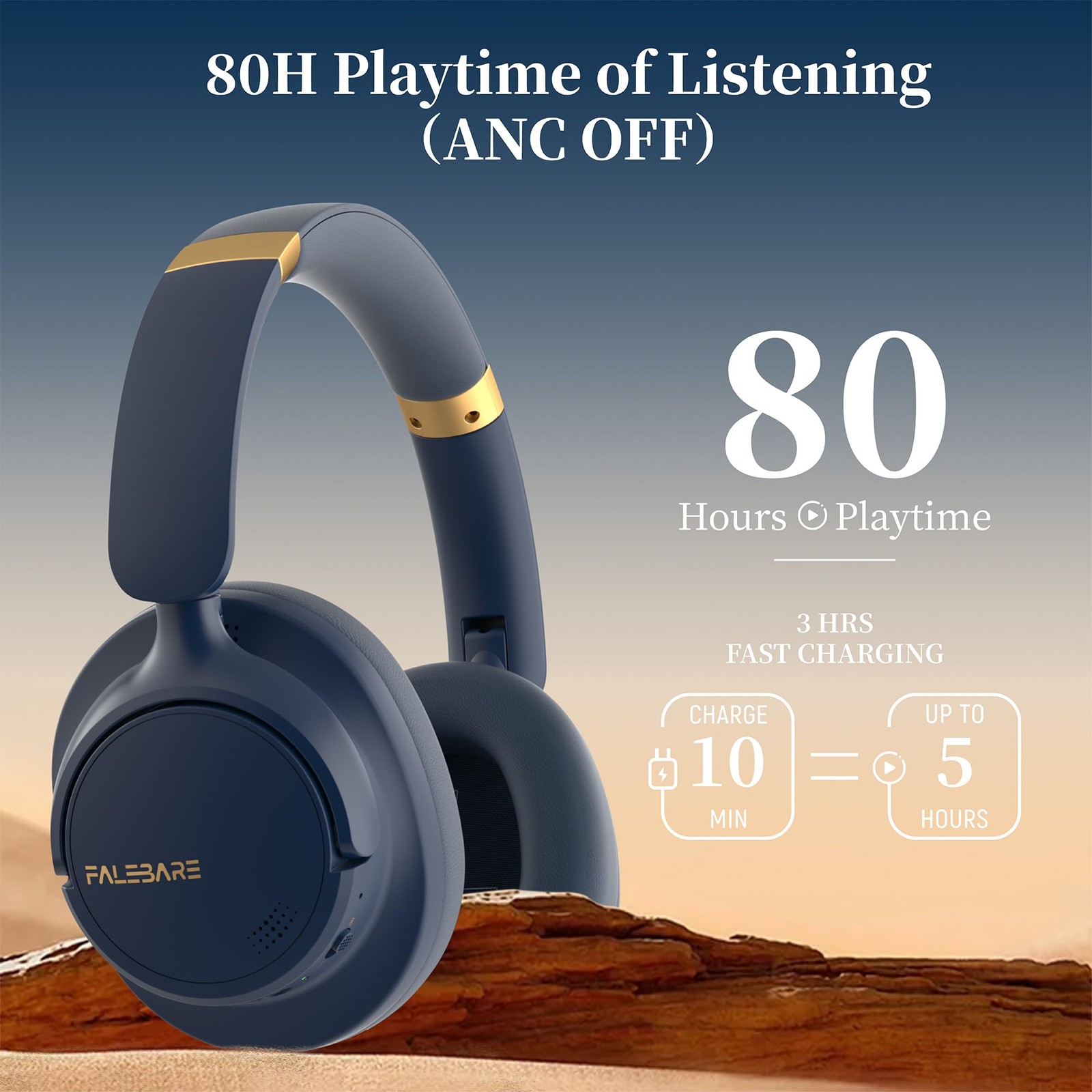 Bluetooth Headphones Over The Ear, Noise Cancelling Headphone Wireless Headse…