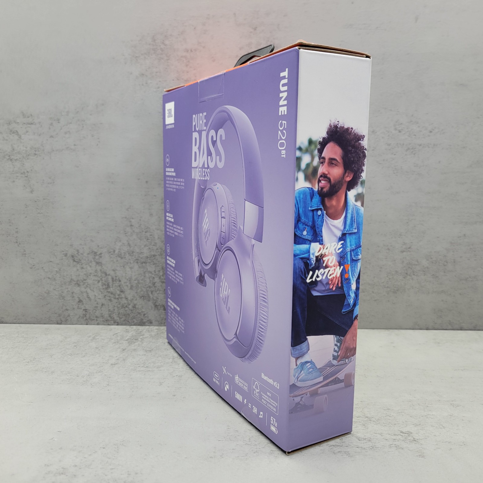 JBL Tune 520BT Wireless On-Ear Bluetooth Headphones Foldable Design – Purple™