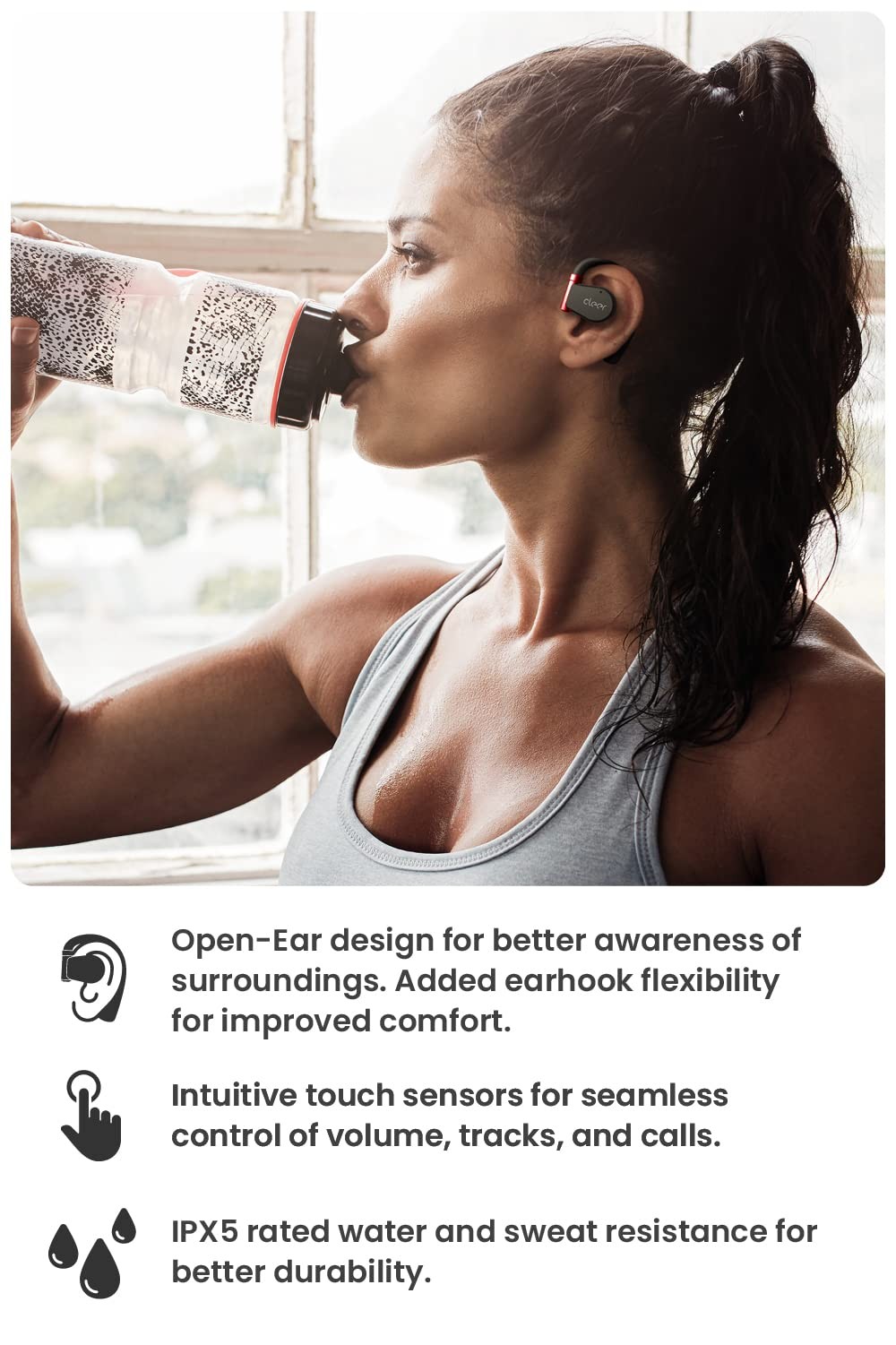 Ultra Lightweight Open Ear Bluetooth Headphones with 35 Hours Playtime