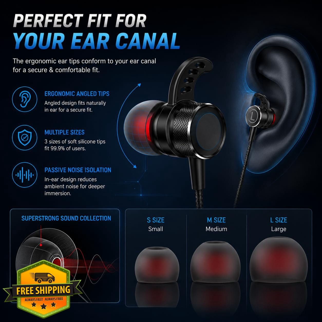 KASOTT SoundMaster Pro V1 Gaming Earphones Black Modern