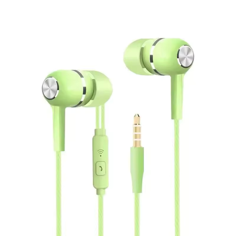 3.5mm Wired Earphones with Mic Stereo Bass Headphones In Ear Headset Control New