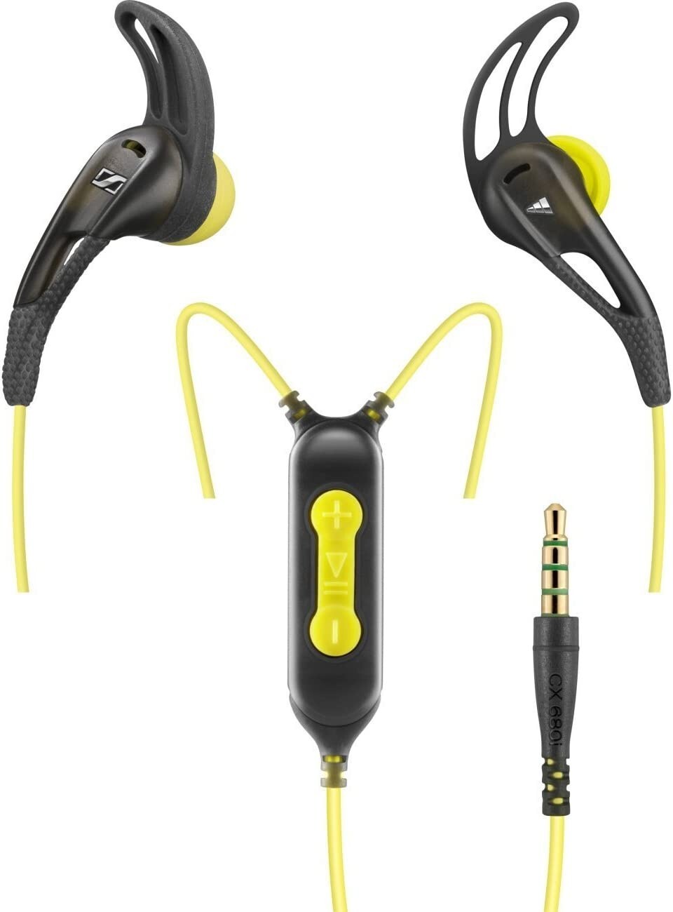 Sennheiser Adidas MX680i Sports Earbud Headphones w/Mic – Black/Yellow