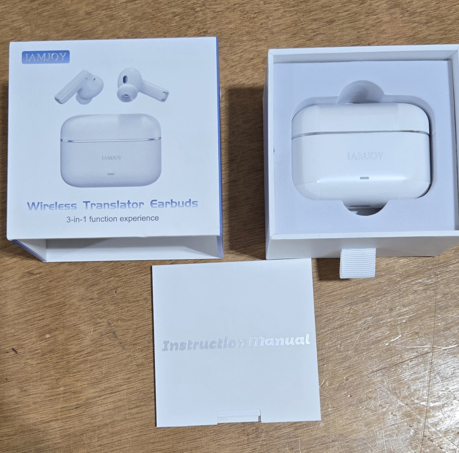 IAMJOY P200 Wireless Translator Earbuds – 3-in-1 Function – New in Box
