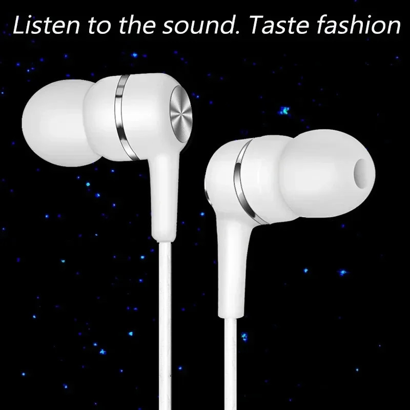 3.5mm Wired Earphones with Mic Stereo Bass Headphones In Ear Headset Control New