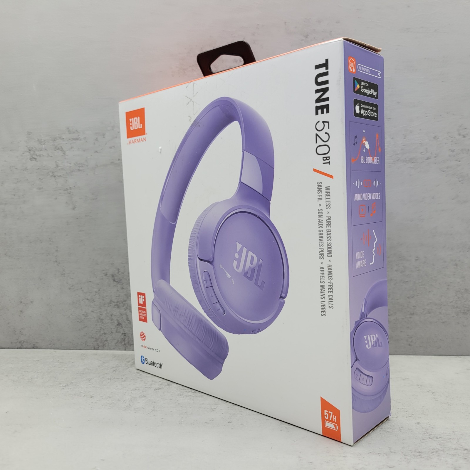 JBL Tune 520BT Wireless On-Ear Bluetooth Headphones Foldable Design – Purple™