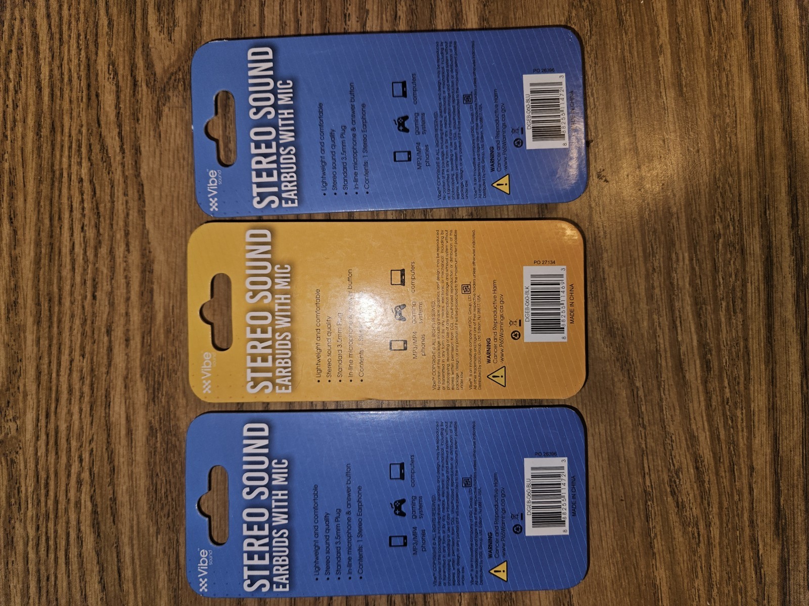Stereosound Earbuds With Mic bundle 3 pack