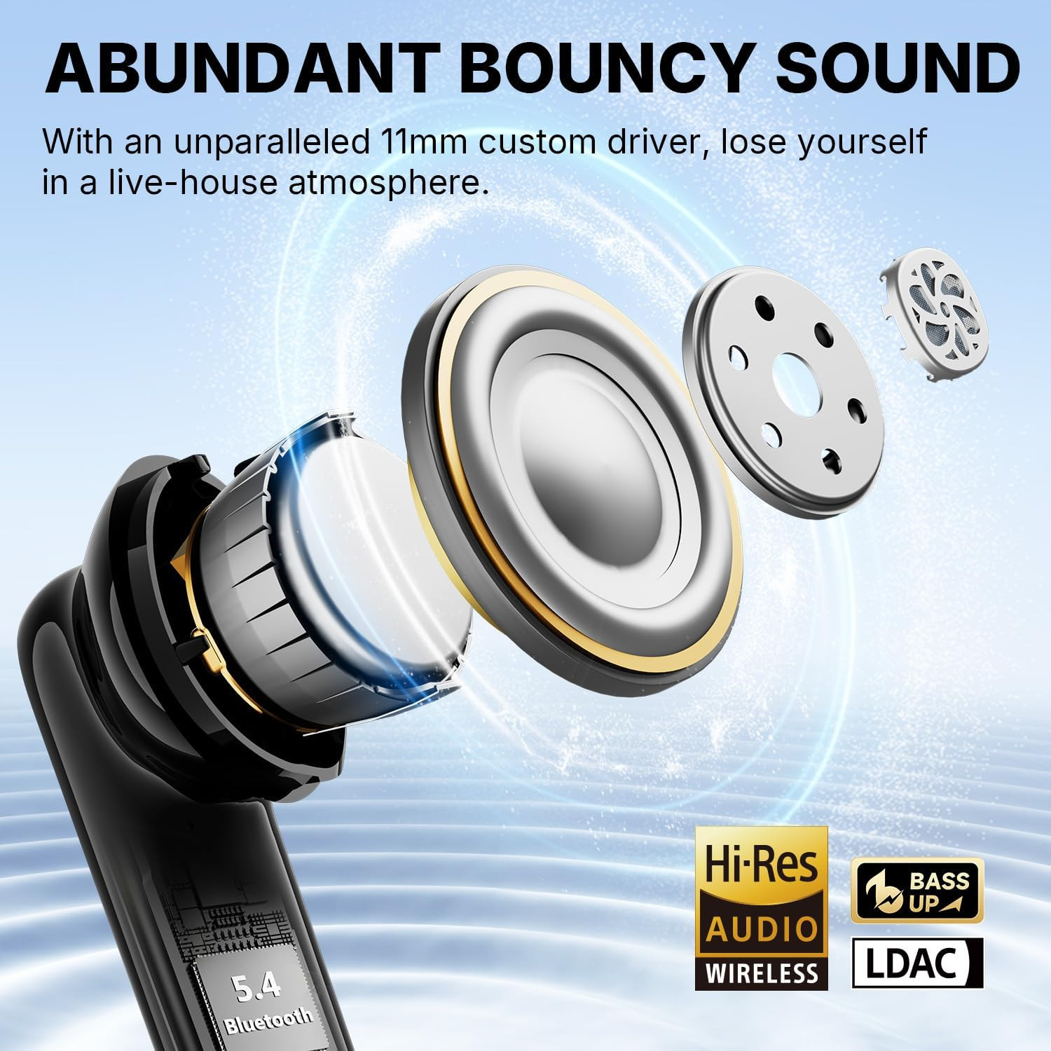 EarFun Air Pro 4i Noise Cancelling Wireless Earbuds, Hi-Res Sound with LDAC, 6 M