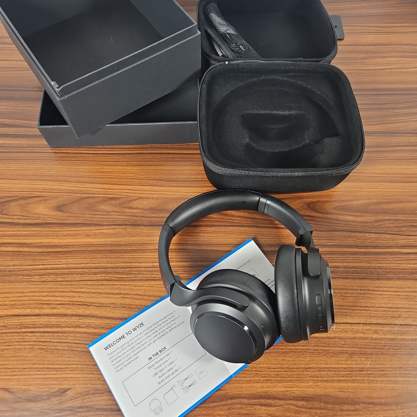 Wyze Wireless Headphones, Active Noise Canceling W Travel Case