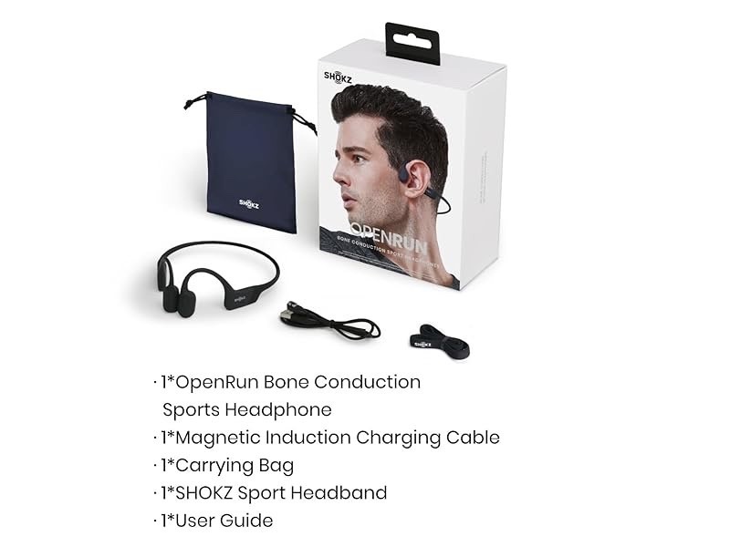Shokz OpenRun Wireless Bone Conduction Headphones – Black (S803BK)