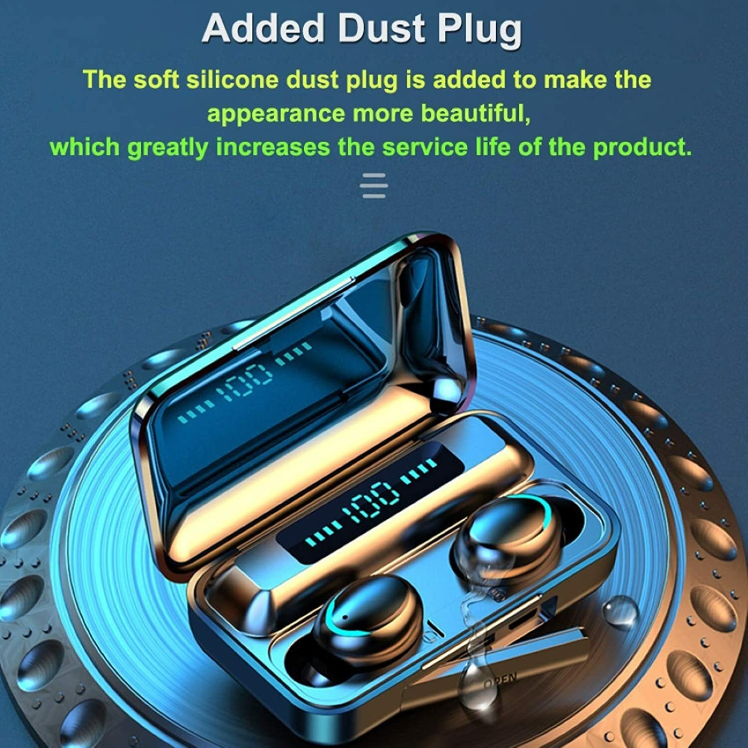 Bluetooth 5.1 Headset True Wireless Earbuds TWS Earphones Headphones +Power Bank
