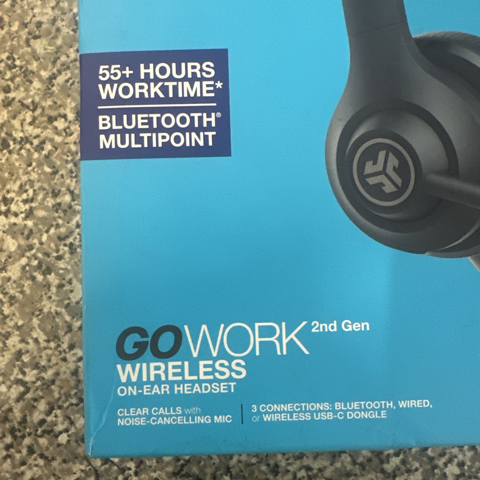 JLab Go Work 2ND GEN Wireless On-Ear Headphones BLUETOOTH 55+ Hours worktime NEW