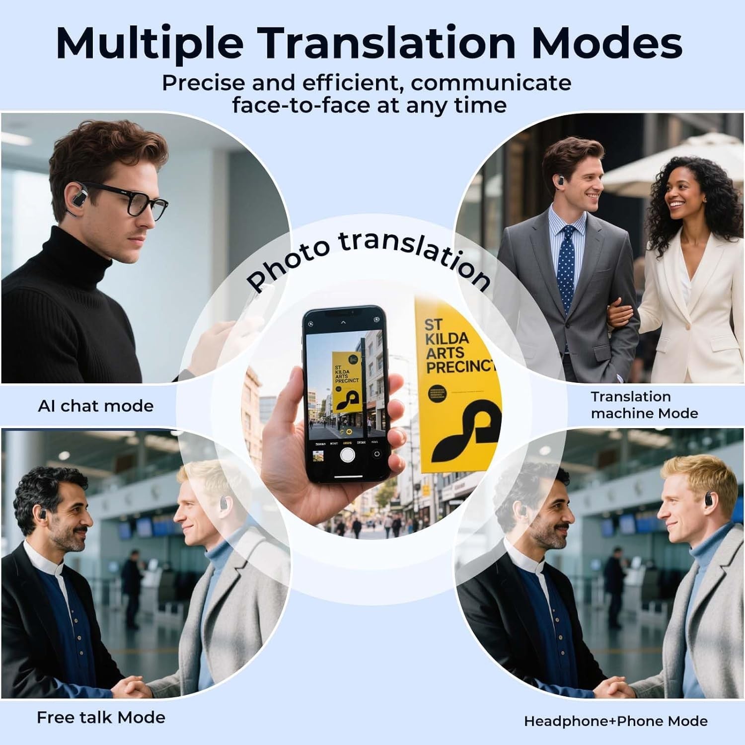 MINISO M98 AI Translation Earbuds, 3-in-1 Real-Time Translator Earbuds with App,