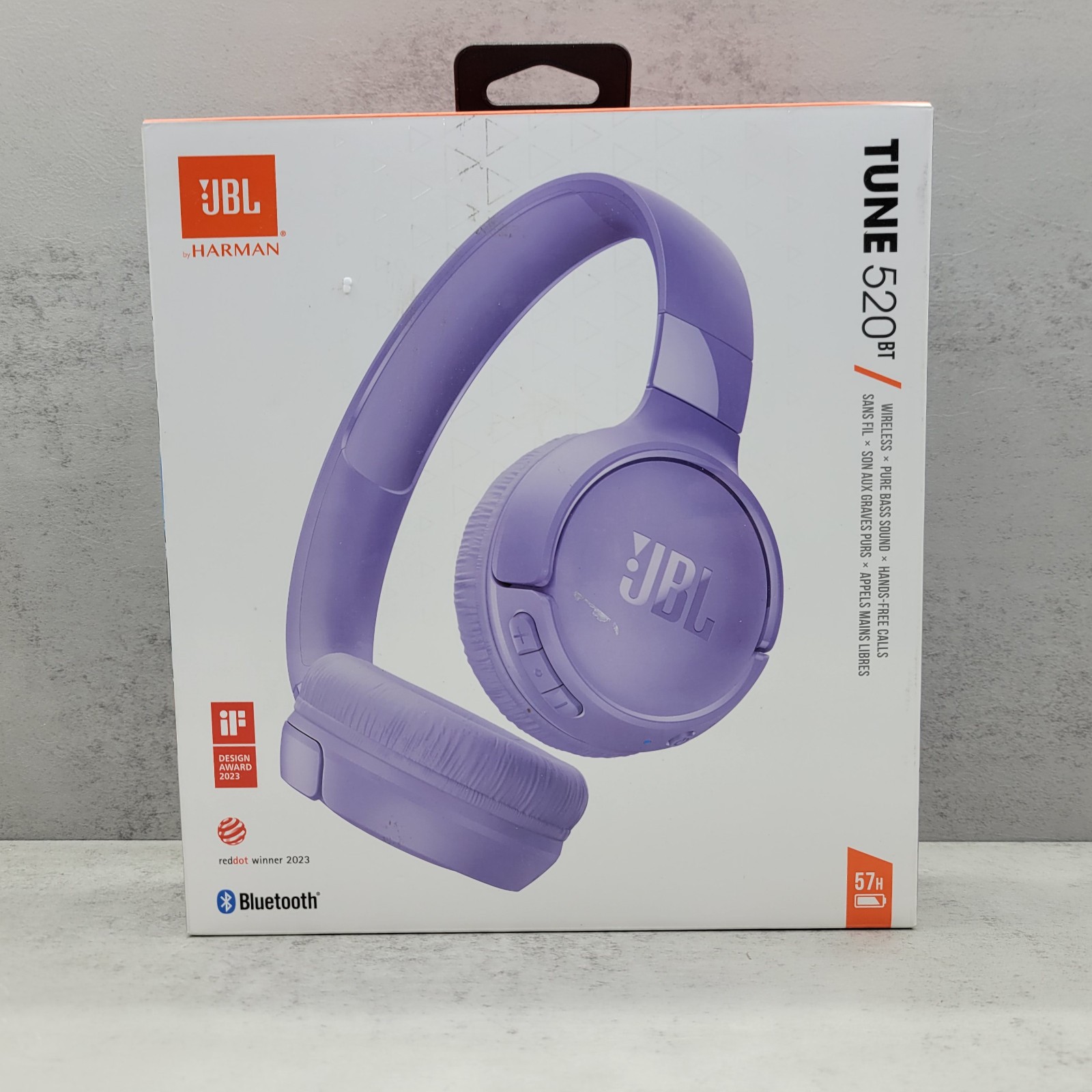 JBL Tune 520BT Wireless On-Ear Bluetooth Headphones Foldable Design – Purple™