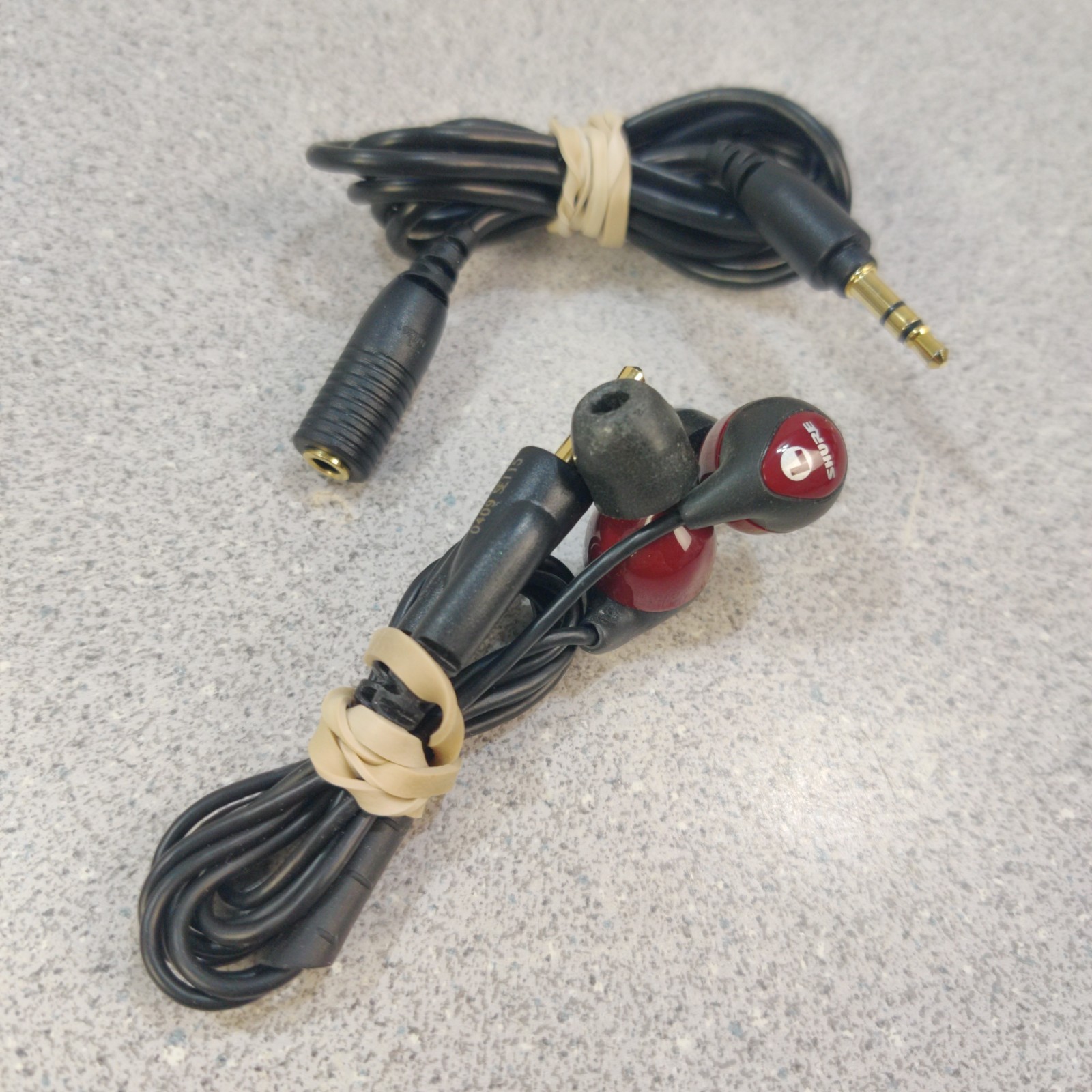 TESTED (Red) Shure SE115 In-Ear Headphones Buds Dynamic MicroSpeaker Foam Tips