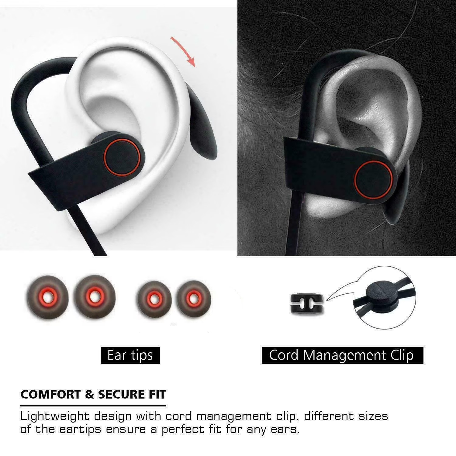 Waterproof Bluetooth 5.0 Earbuds Stereo Sport Wireless Headphones in Ear Headset
