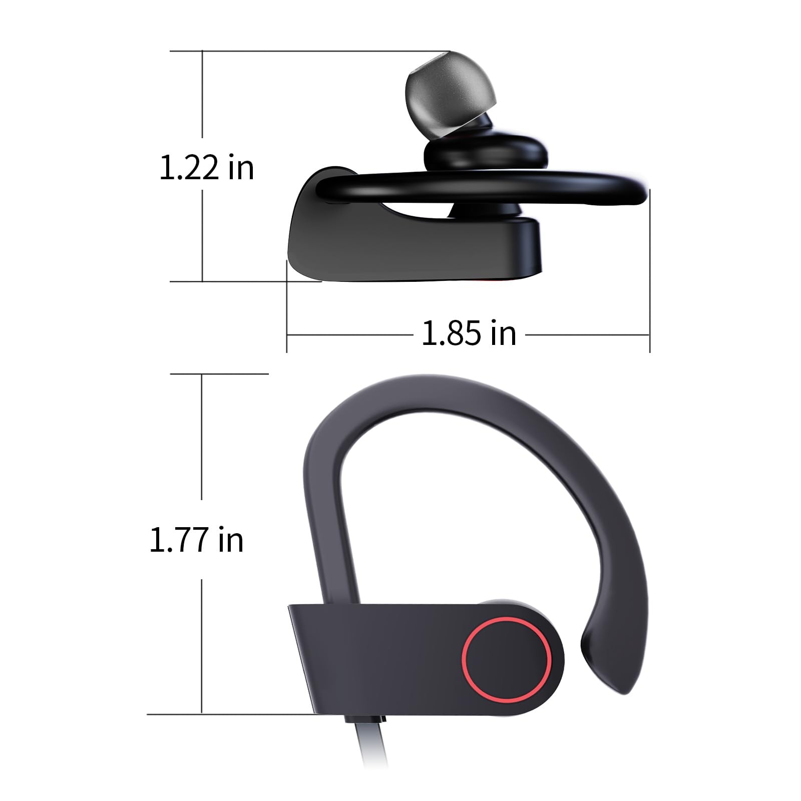 JOYWISE Bluetooth Wireless Headphones 16H Playtime Earbuds with Normal, Black